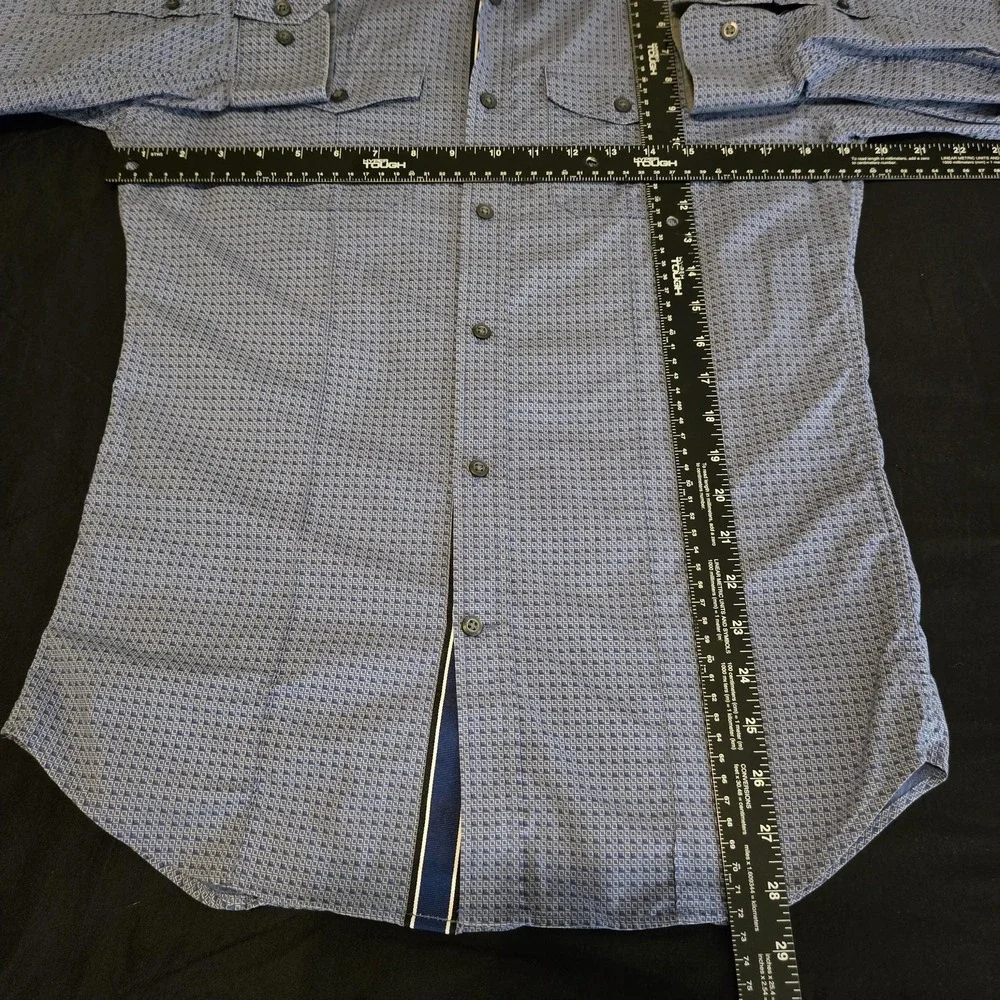 Banana Republic Shirt Mens Small‎ Blue Slim Fit Geometric Long Sleeve Button-Up